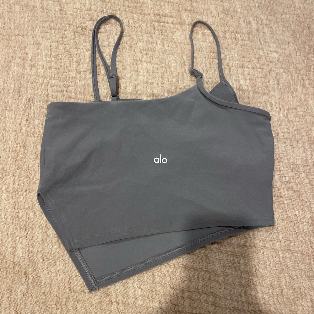 Alo yoga light purple asymmetrical bra tank top size Medium